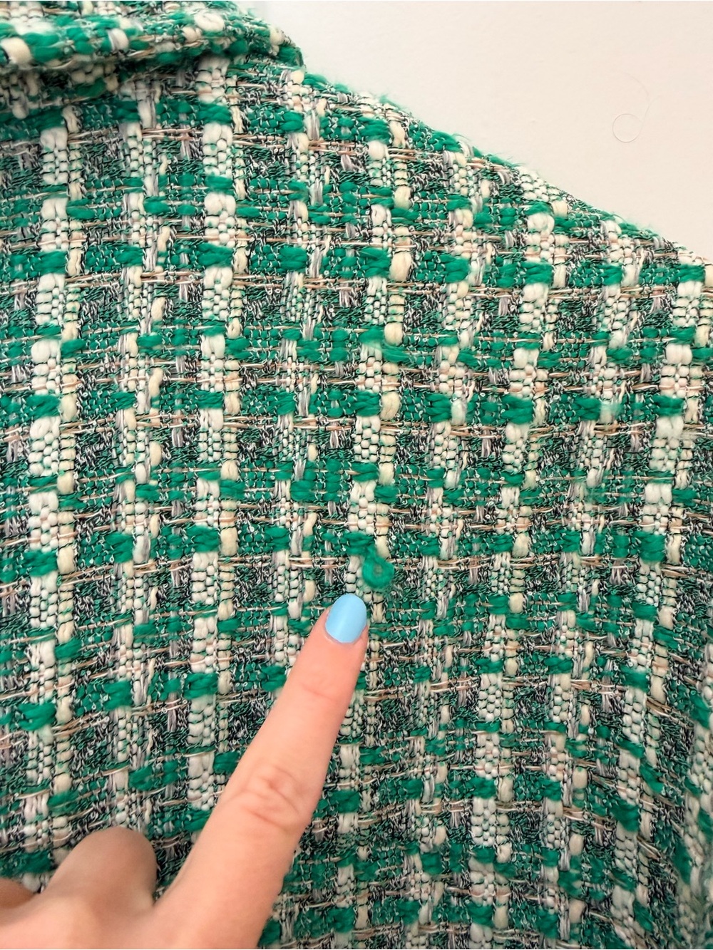 Maeve by Anthropologie Green Tweed Button-Front Jacket with Brown Buttons - Picture 6 of 7